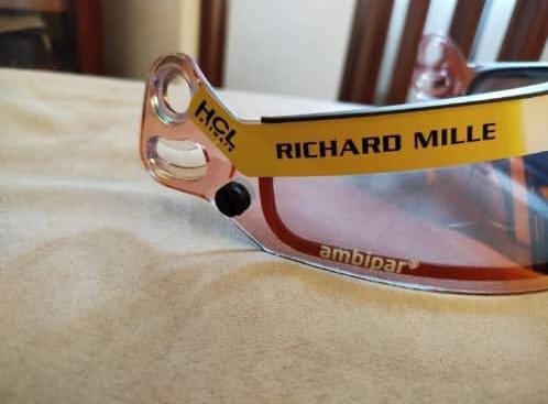 Lewis Hamilton signed race used Ferrari visor 2025