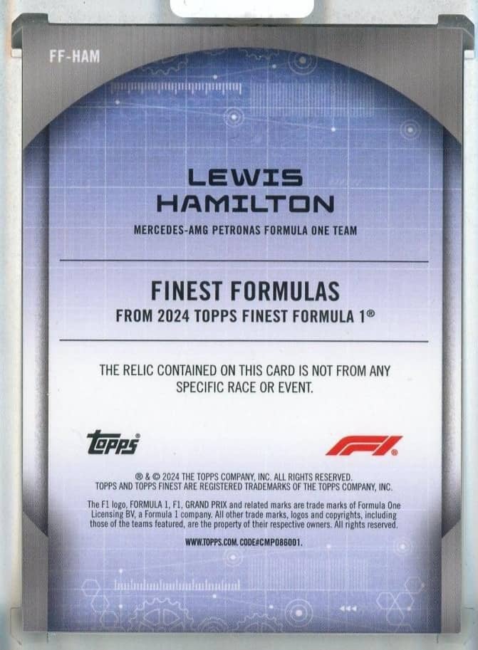 2024 Topps Finest Formula 1 Lewis Hamilton Finest Formulas #FF-HAM【09/10】