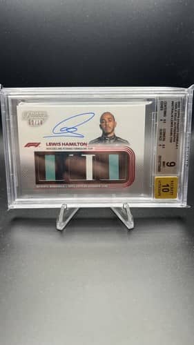 2022 Topps Dynasty F1 Triple Relic Auto Lewis Hamilton Ferrari /10 BGS 10 Auto! [