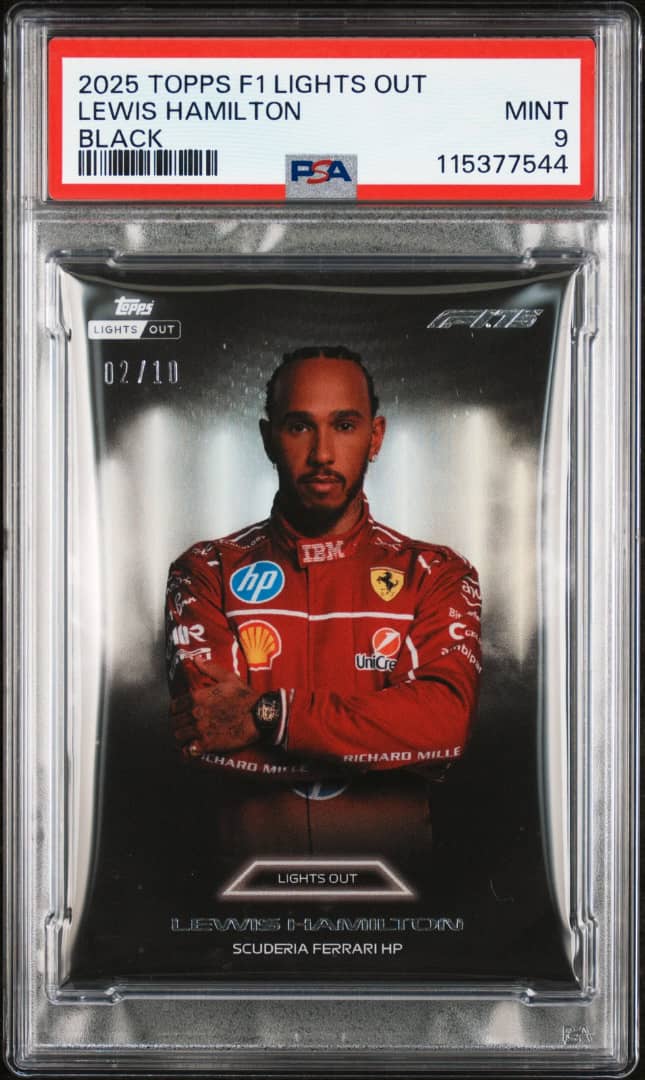PSA 9 - /10 Black POP1 - Lewis Hamilton - 2025 Topps Lights Out F1 - 75th Anniv