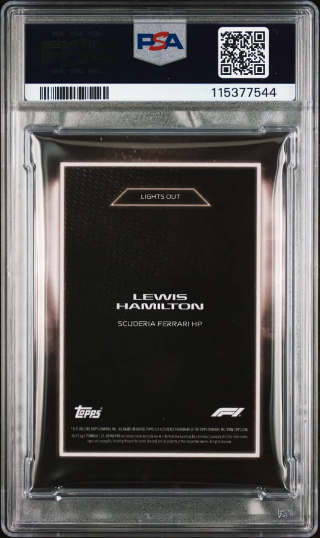 PSA 9 - /10 Black POP1 - Lewis Hamilton - 2025 Topps Lights Out F1 - 75th Anniv