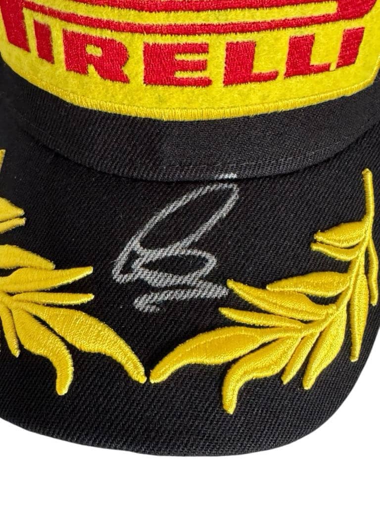 LEWIS HAMILTON Signed Pirelli Podium 1st Hat Cap Formula 1 F1 Ferrari COA