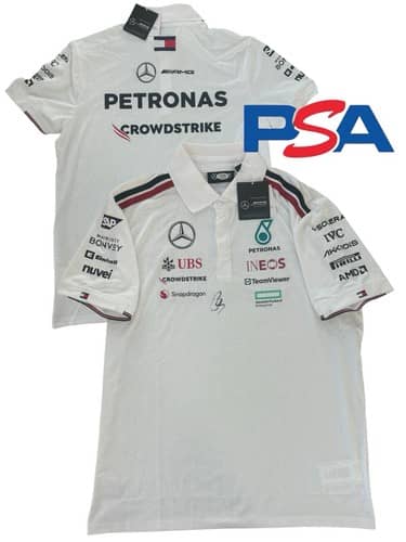 Lewis Hamilton Signed Official 2024 Mercedes AMG Petronas F1 Polo PSA LOA AUTO