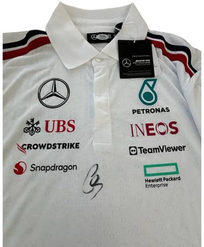 Lewis Hamilton Signed Official 2024 Mercedes AMG Petronas F1 Polo PSA LOA AUTO