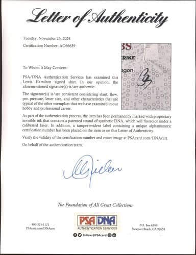 Lewis Hamilton Signed Official 2024 Mercedes AMG Petronas F1 Polo PSA LOA AUTO