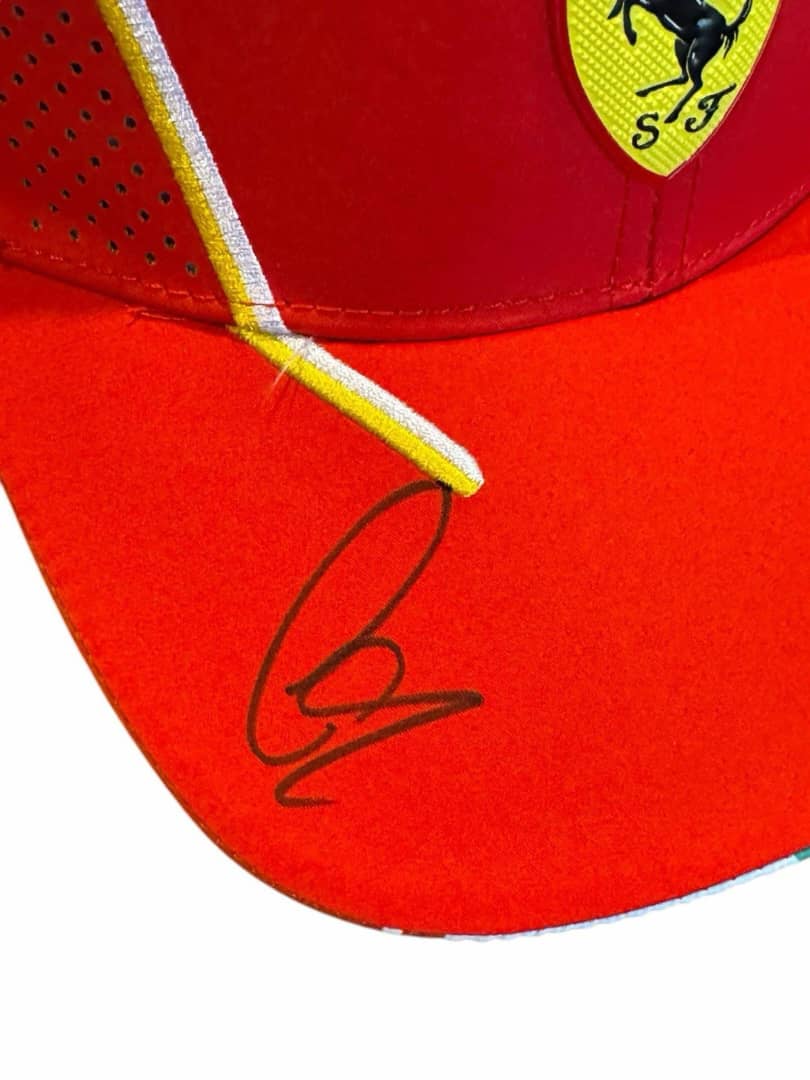 LEWIS HAMILTON Signed FERRARI Formula 1 F1 Team Hat Cap COA WOW
