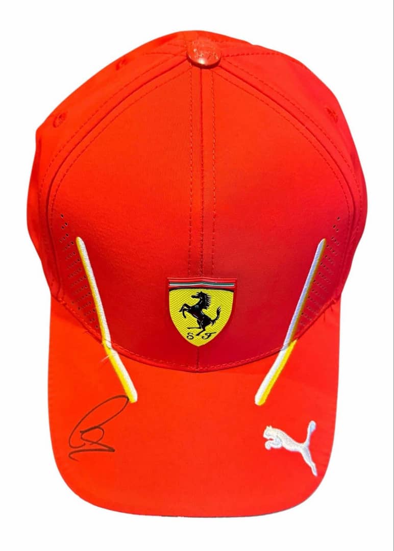 LEWIS HAMILTON Signed FERRARI Formula 1 F1 Team Hat Cap COA WOW
