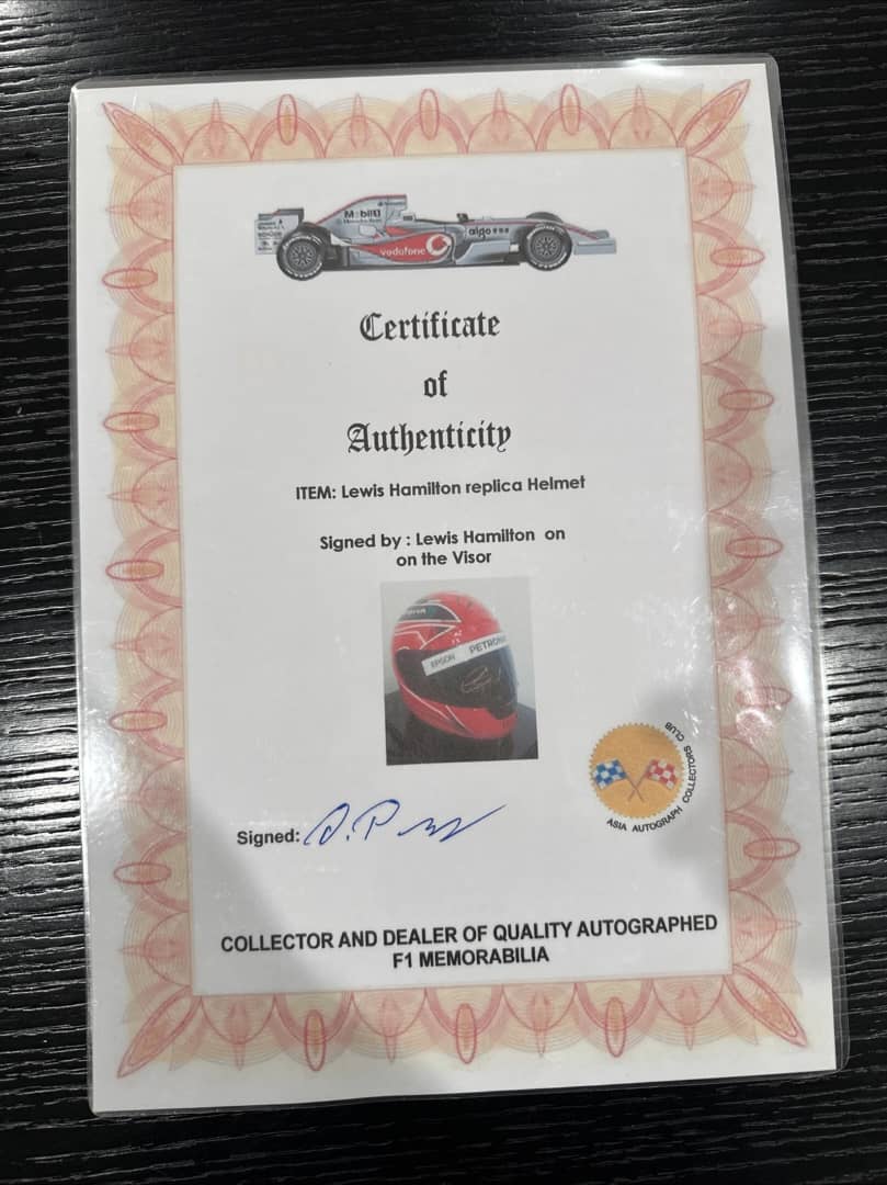 Lewis Hamilton Signed 1:1 F1 Helmet Mercedes