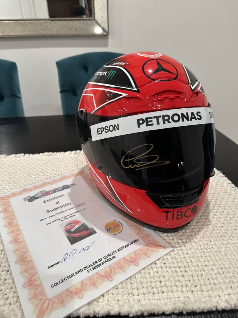 Lewis Hamilton Signed 1:1 F1 Helmet Mercedes