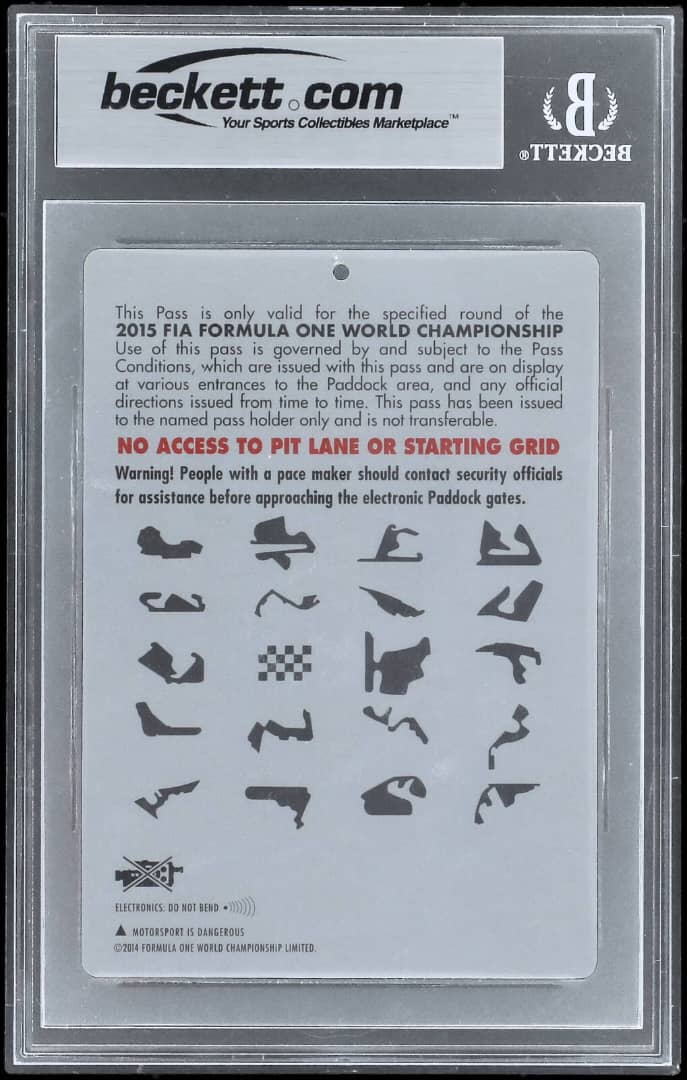 Lewis Hamilton Signed Ticket F1 Malaysia "Max Verstappen 1st Points" BAS Beckett