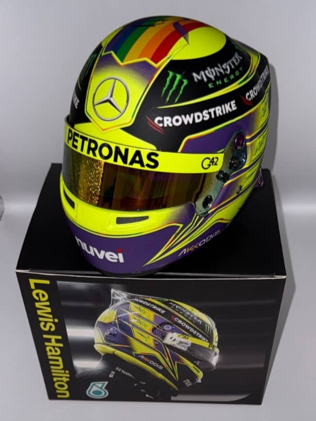 Sir Lewis Hamilton signed 2023 Mercedes-AMG Petronas F1 Official 1:2 Helmet +COA