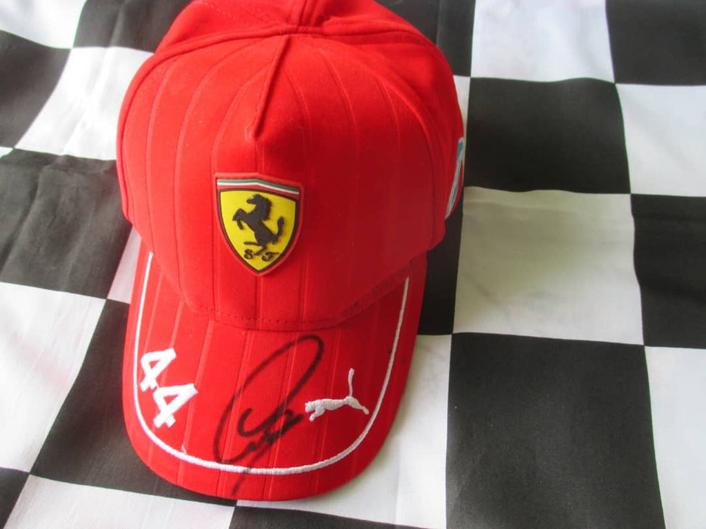 LEWIS HAMILTON FERRARI CAP signed SILVERSTONE 2025