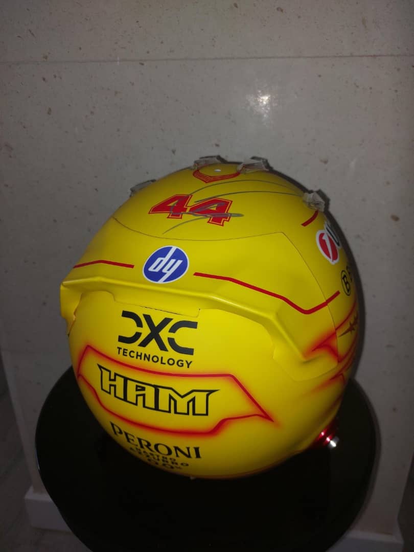 F1 2025 LEWIS HAMILTON SIGNED FULL SIZE FERRARI BELL HELMET PHOTOPROOF FORMULA 1