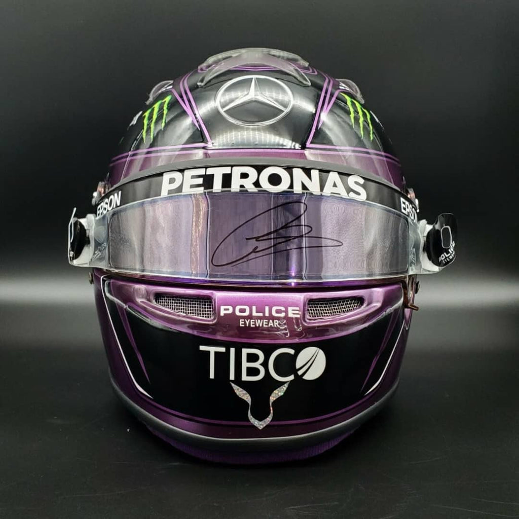 Lewis Hamilton Signed Visor Race Worn Race Used 2021 BLM 1:1 Scale AS-02231