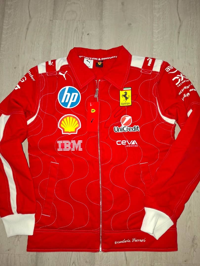 F1 2025 LEWIS HAMILTON SIGNED MONZA JACKET FERRARI PUMA