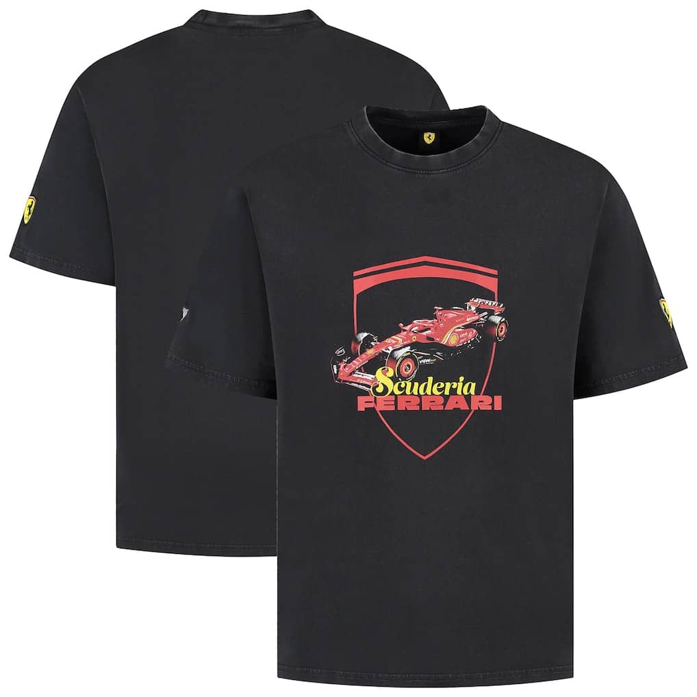 Scuderia Ferrari Distressed Graphic Driver T-Shirt - Black