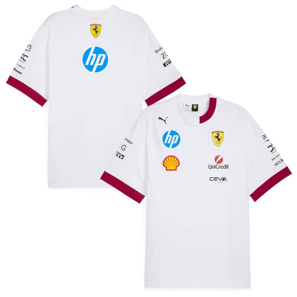 Scuderia Ferrari 2025 Drivers Oversized T-Shirt - White