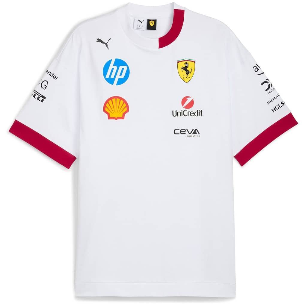Scuderia Ferrari 2025 Drivers Oversized T-Shirt - White