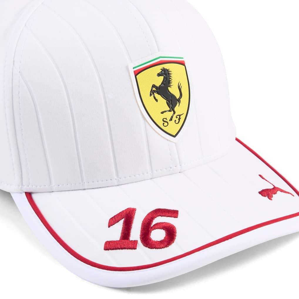 Scuderia Ferrari 2025 Team Charles Leclerc Cap - White