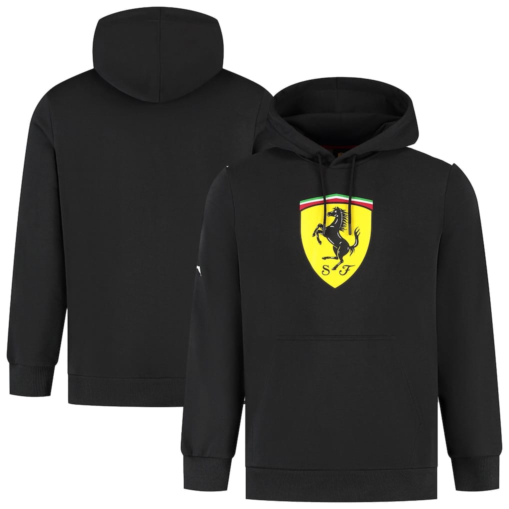 Scuderia Ferrari Puma Large Shield Hooded Sweat - Black