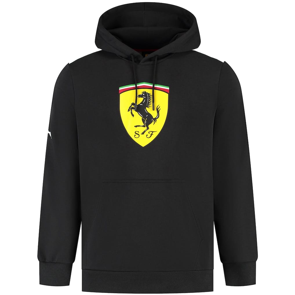 Scuderia Ferrari Puma Large Shield Hooded Sweat - Black
