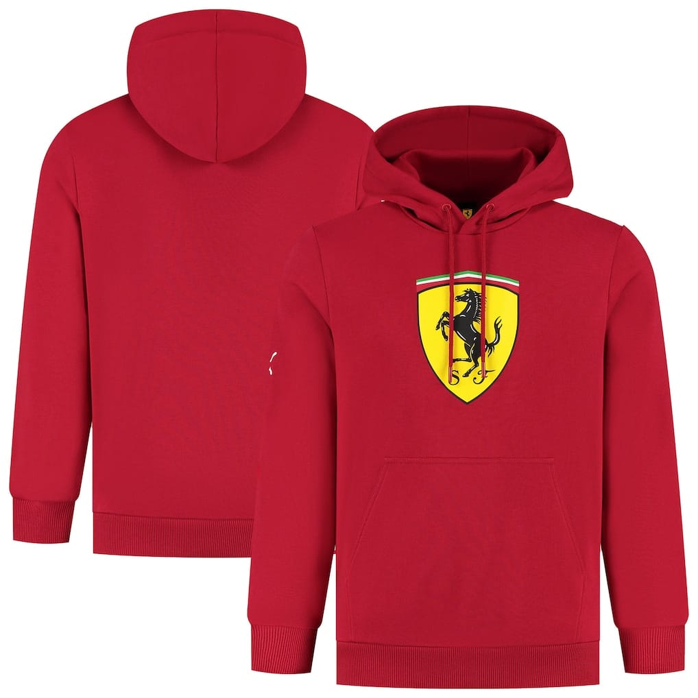 Scuderia Ferrari Puma Large Shield Hooded Sweat - Red