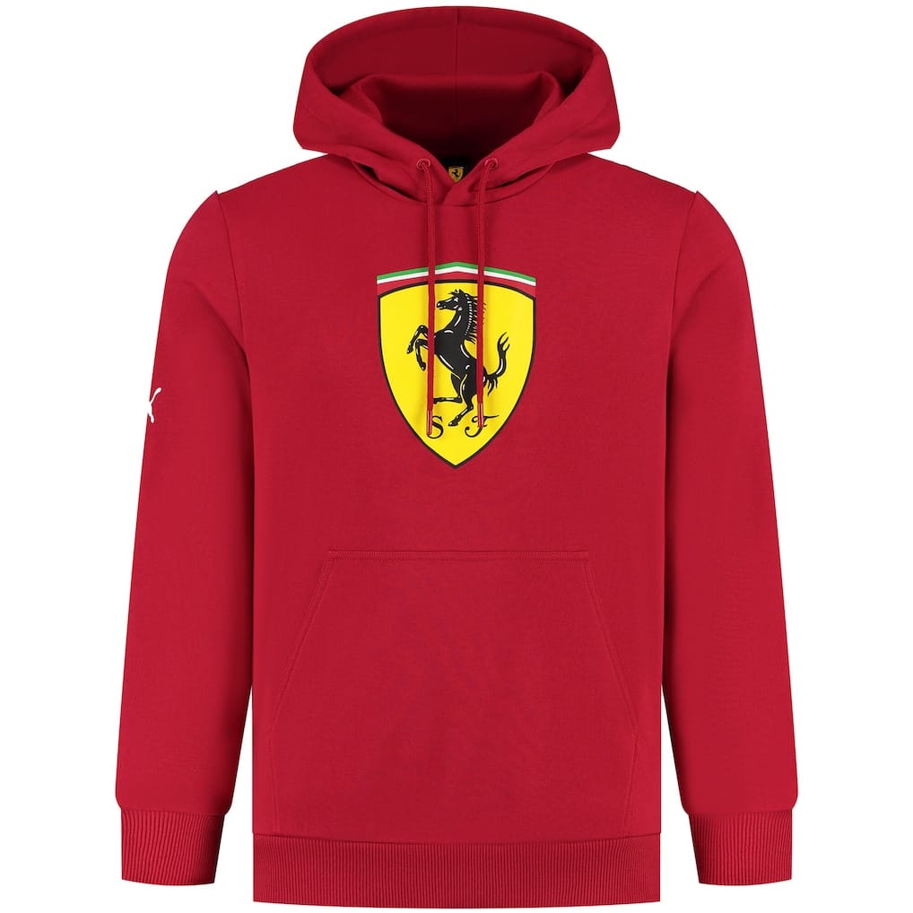 Scuderia Ferrari Puma Large Shield Hooded Sweat - Red