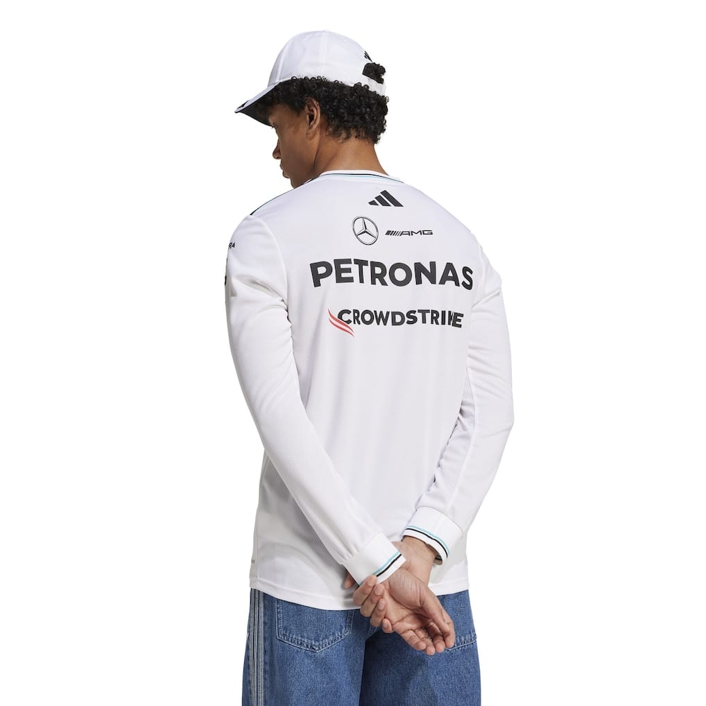 Mercedes AMG Petronas adidas Authentic Team Driver Long Sleeve T-Shirt - White