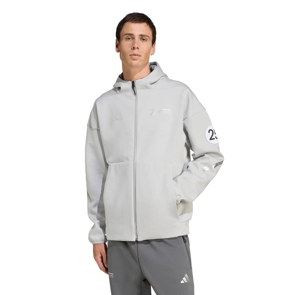 Mercedes AMG Petronas adidas F1 Silver Arrows Zip Through Hoodie