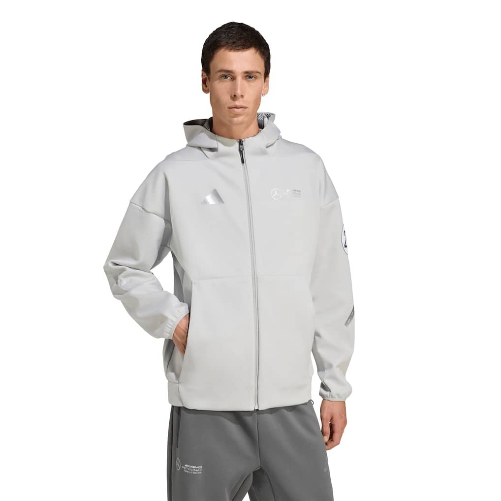 Mercedes AMG Petronas adidas F1 Silver Arrows Zip Through Hoodie