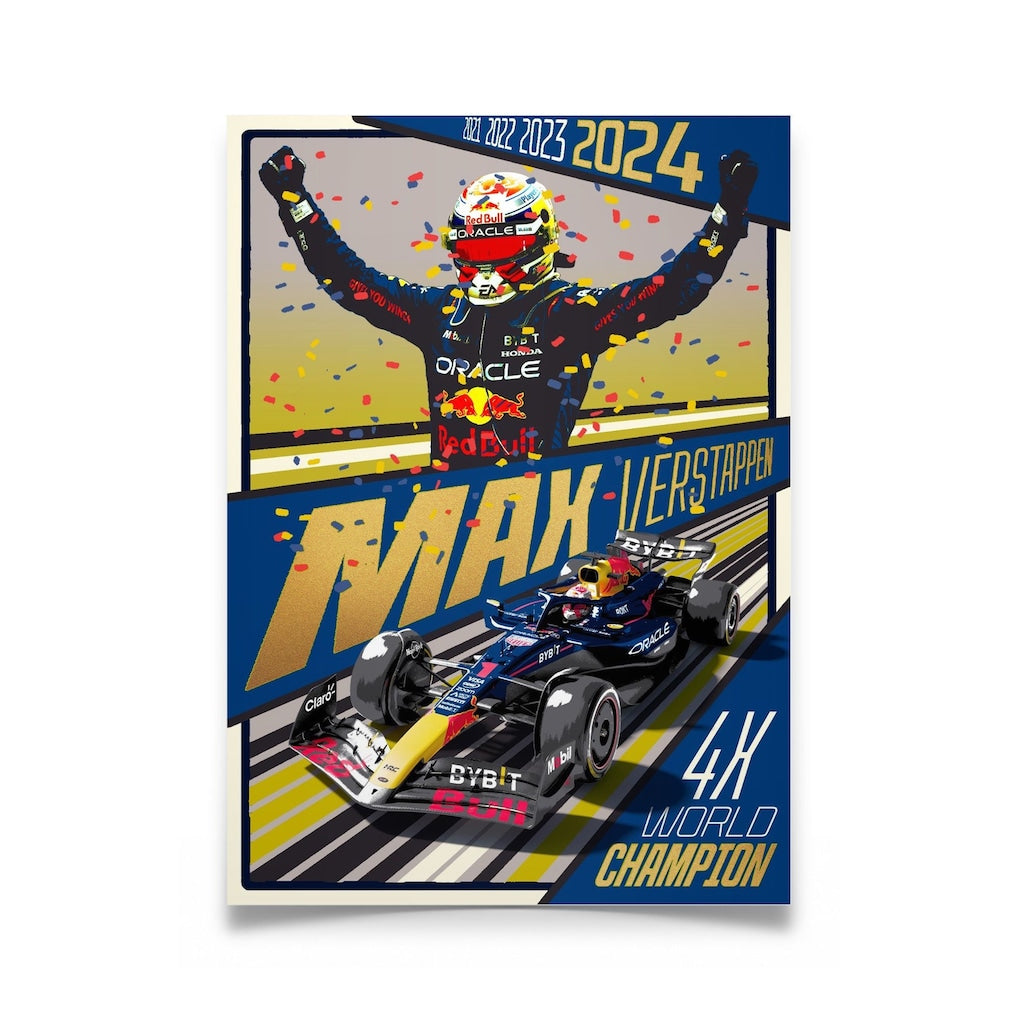 Red Bull Racing Max Verstappen 2024 F1® World Drivers' Champion Poster