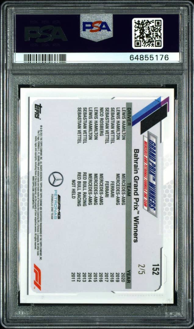 Hamilton Topps Chrome F1 Red Raywave Refractor 2/5 #152 PSA 9 Ferrari 🏎